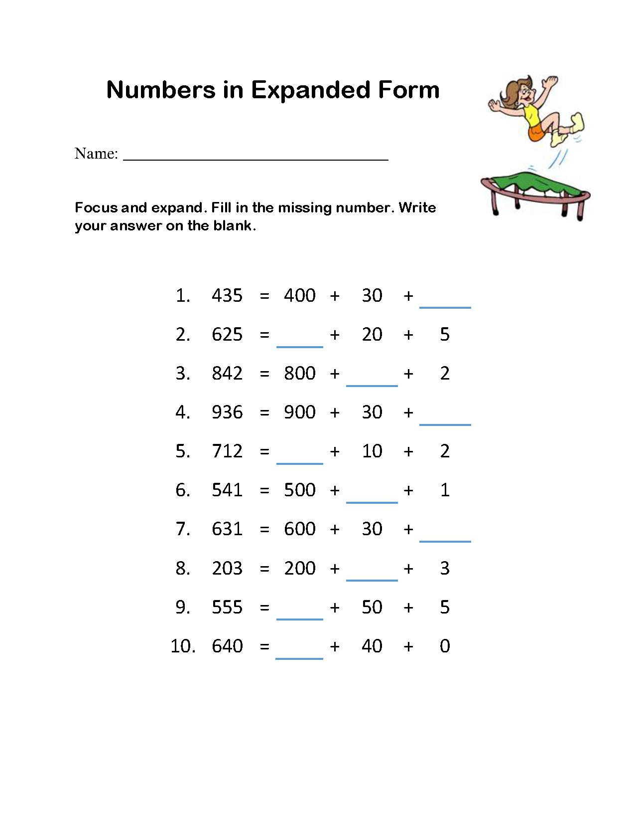 Science Grade: write numbers in expanded form